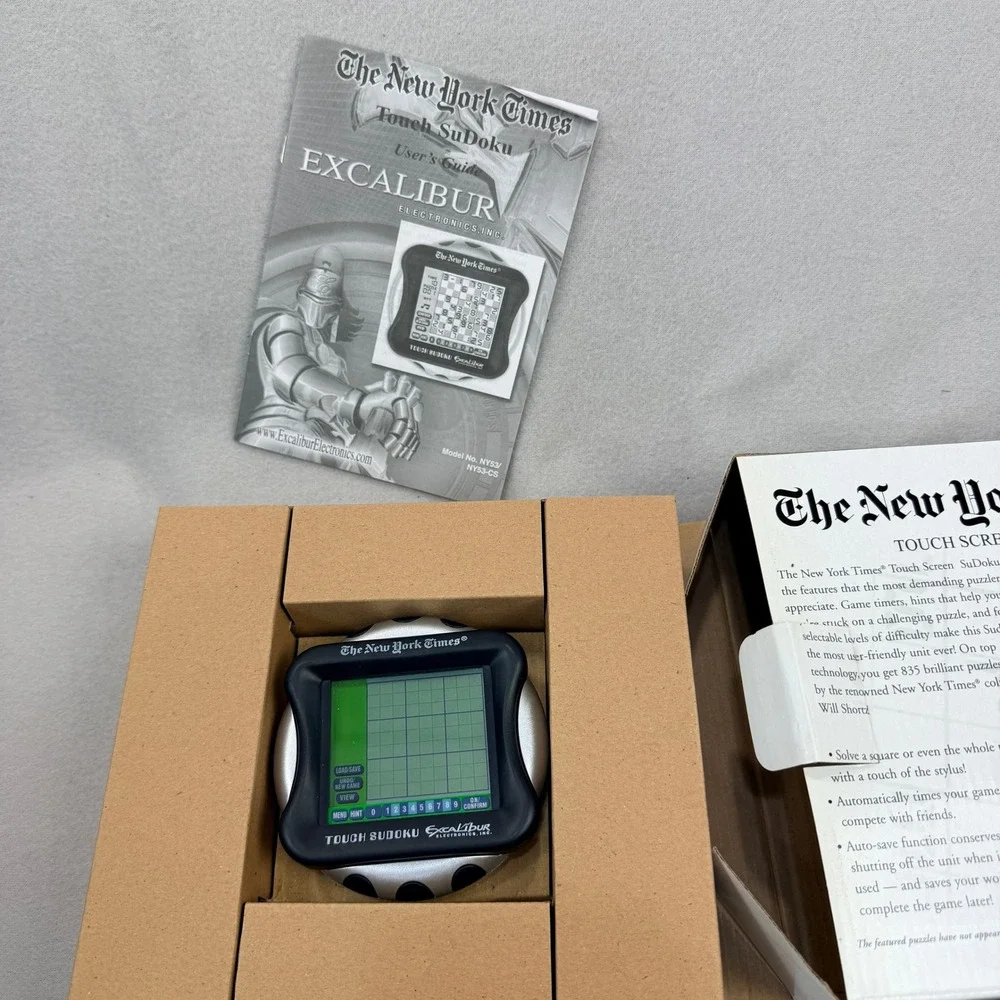 The New York Times Touch Screen Sudoku Handheld Game Excalibur Will Shortz 18206